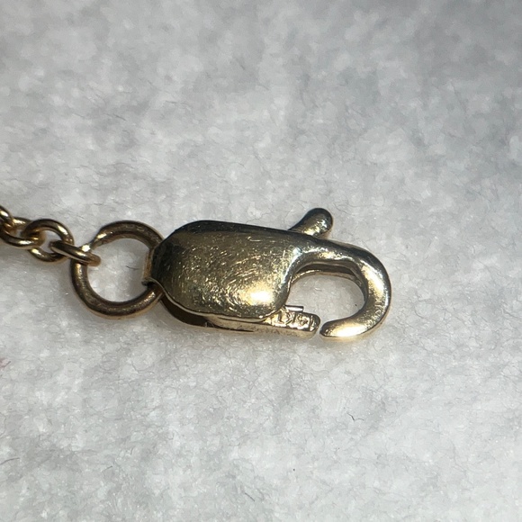 VINTAGE 14K Gold Blue Pearl Tin Cup Necklace - Picture 5 of 16